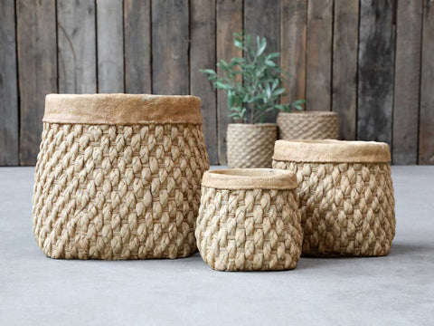 Chic Antique Corte Übertopf m. Geflechtmuster