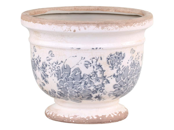 Chic Antique Melun Übertopf mit franz. Muster Pokal opal