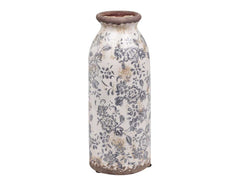 Chic Antique Melun Flasche mit franz. Muster blau