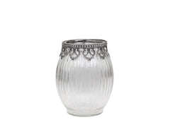 Chic Antique Vase m. silber Dekor